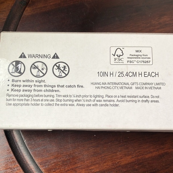 Bouffants & Broken Hearts: 2 multicolored Taper Candles- 10 inches - Picture 4 of 8